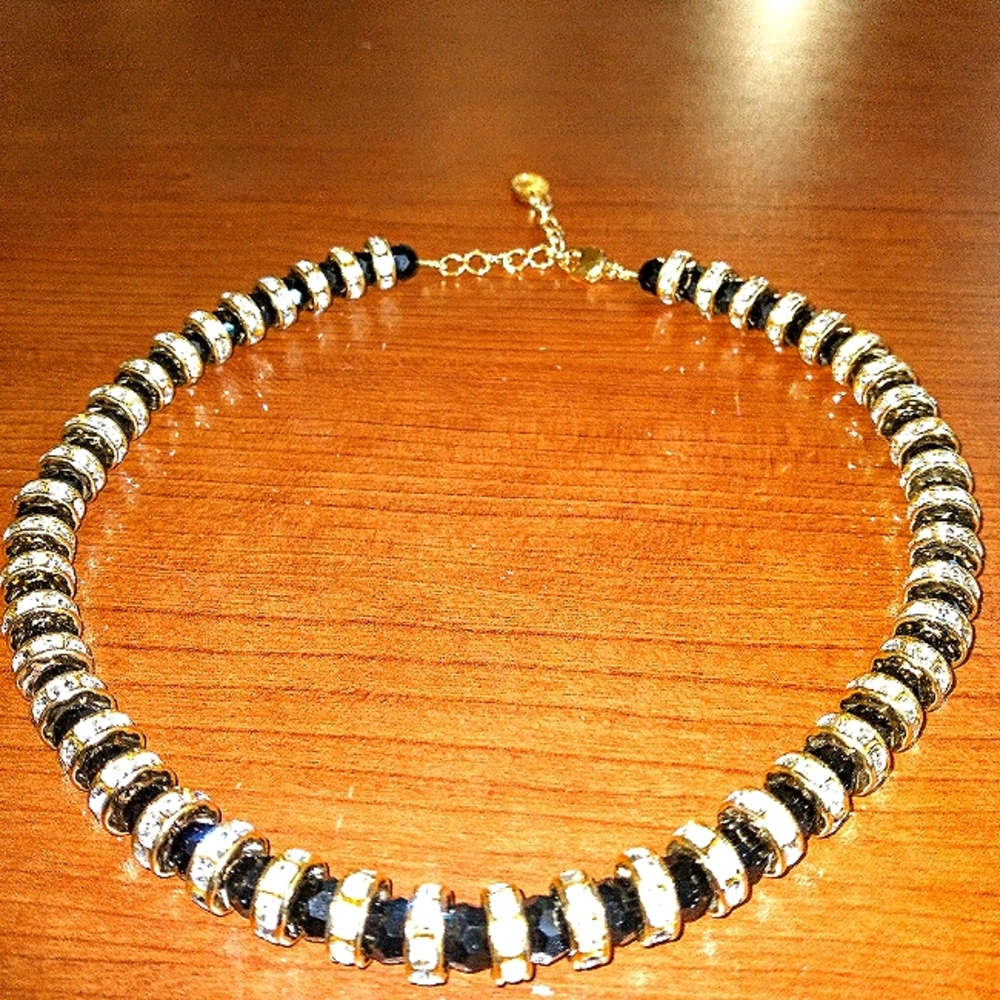 Crystal pave beaded necklace set